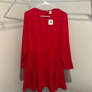 Size large A by Amanda womens red long sleeve dress